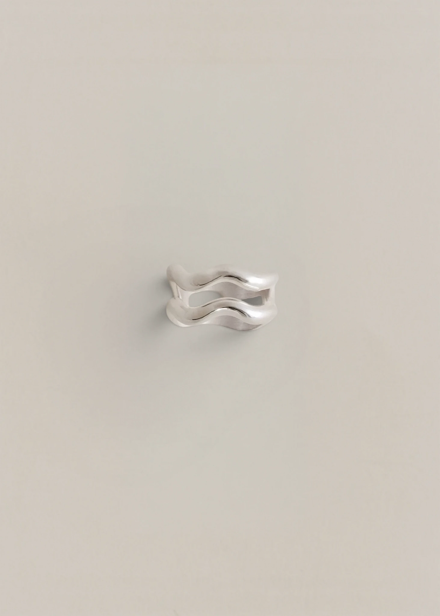 Aurea` Polished Twin Ring - Silver