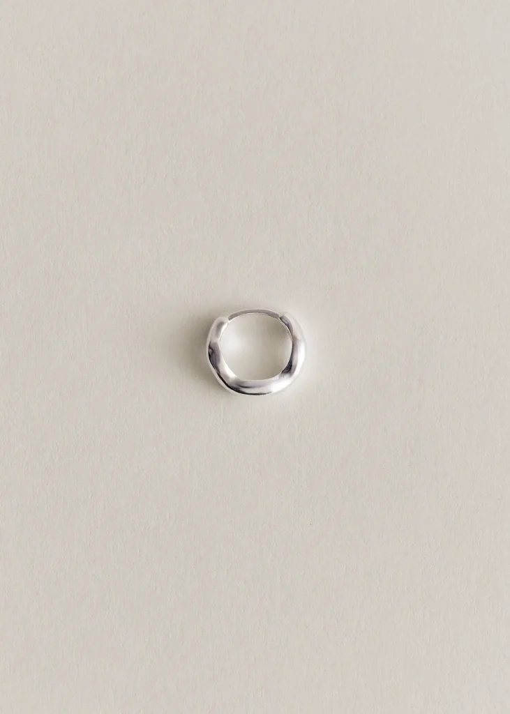 Aurea´ Polished Mini Hoop - Silver - Louis Abel