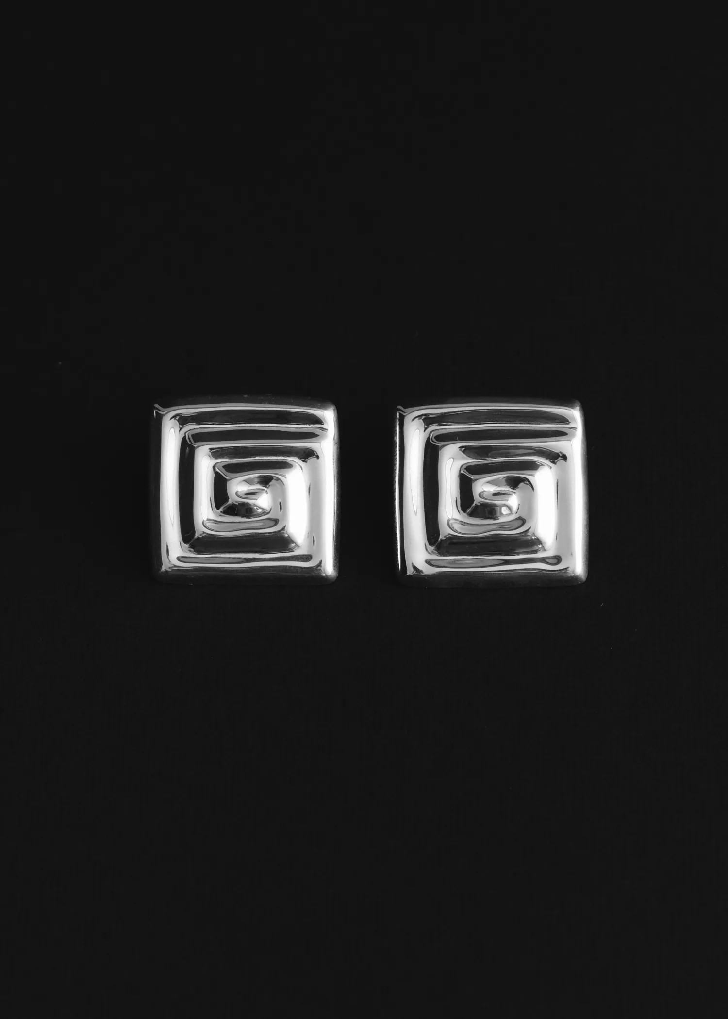 Uzu Square Earrings - Silver