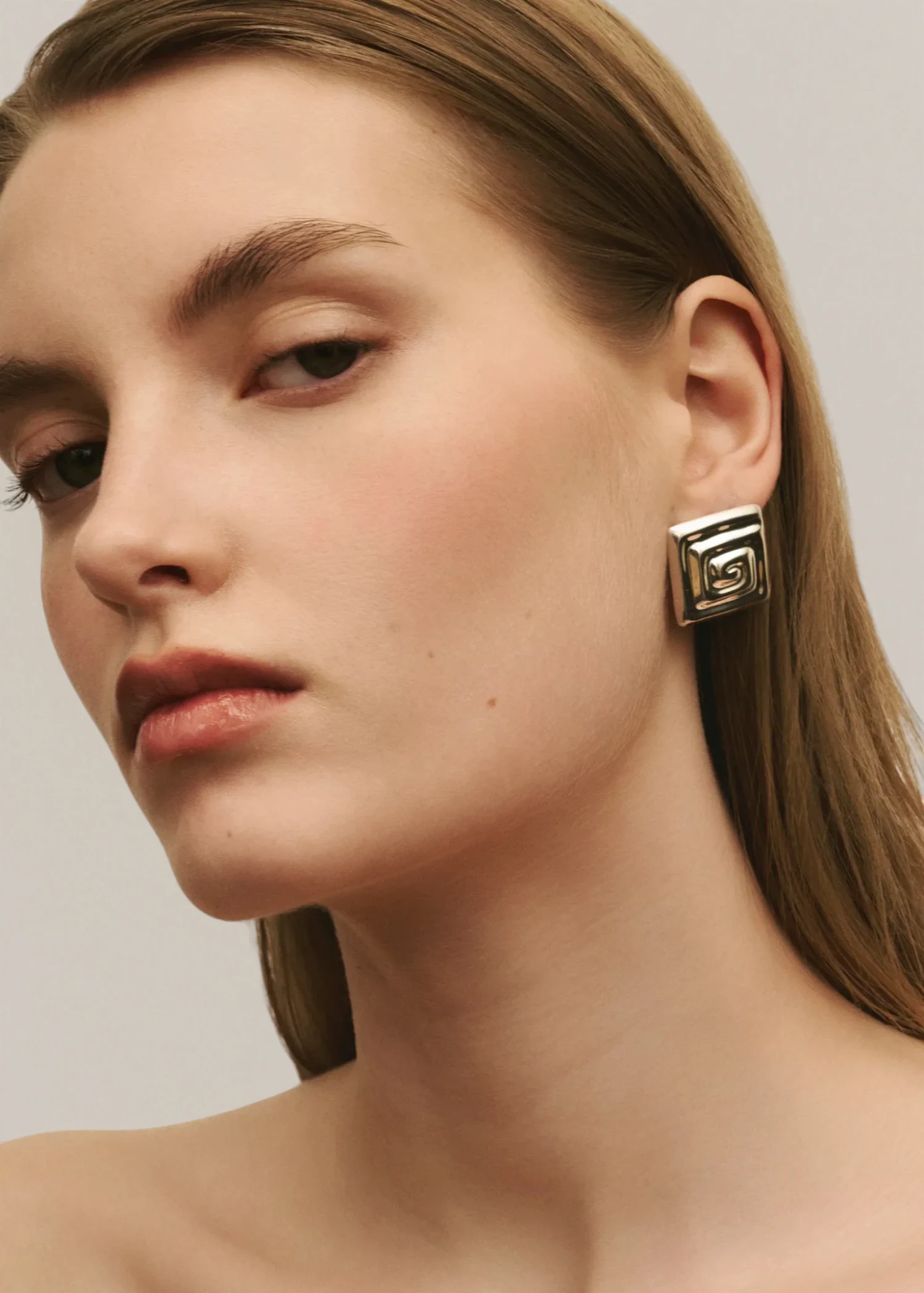 Uzu Mid Square Earrings - Silver