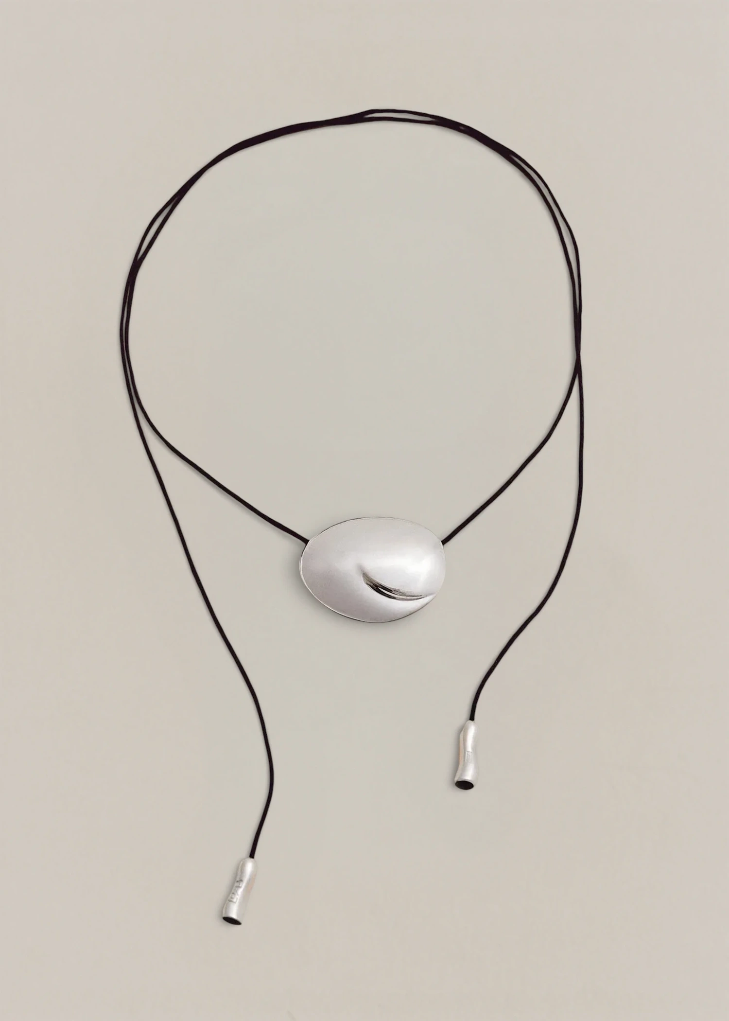 Ovu Cord Necklace - Silver