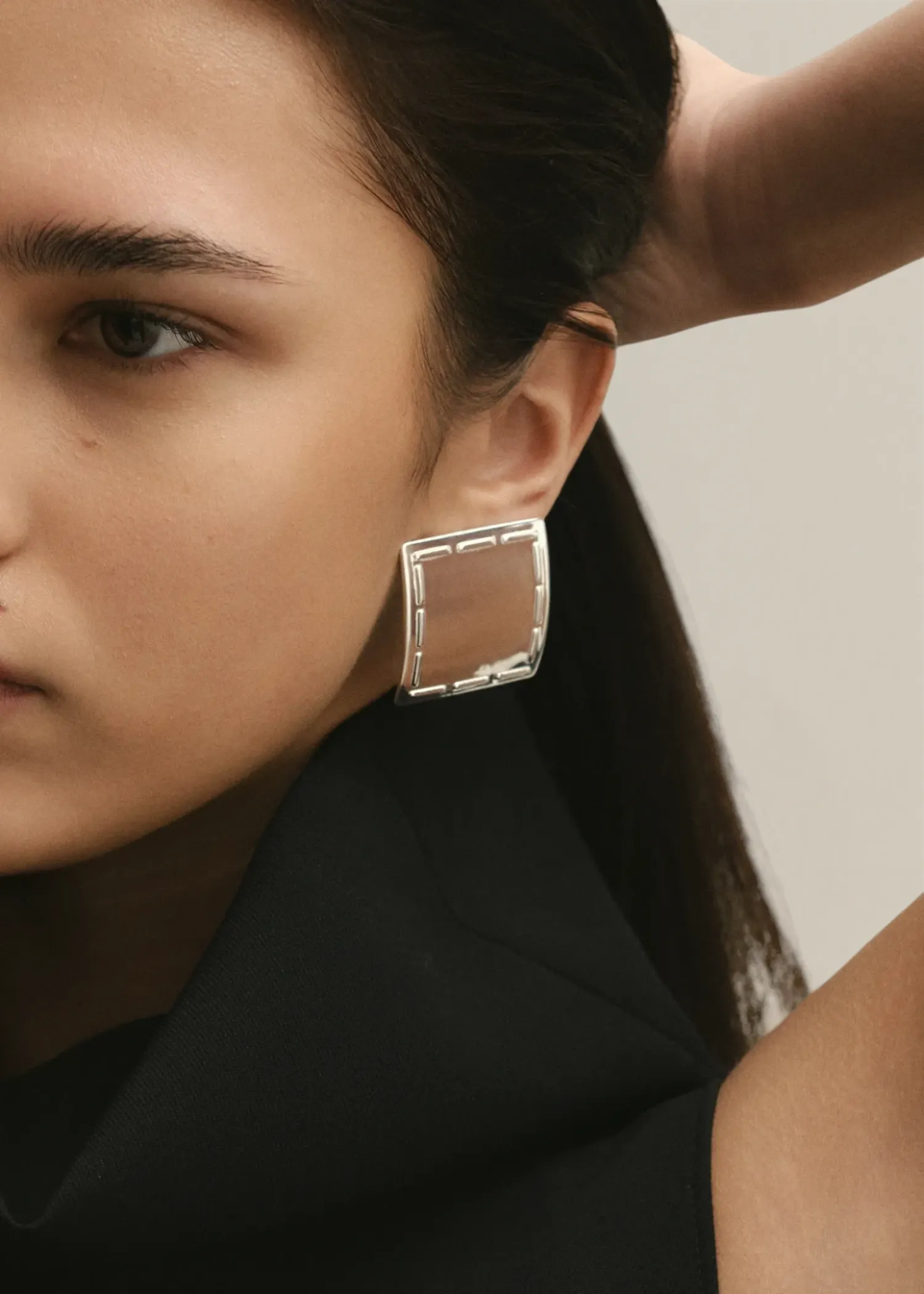 Suo Patch Earrings - Silver